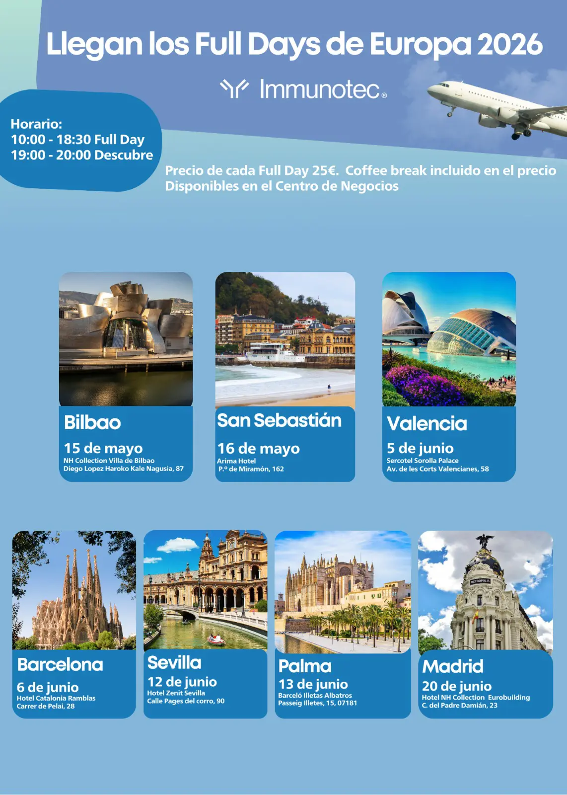 Full Days Europa 2026 de Immunotec: fechas, ciudades y cómo vivir la experiencia